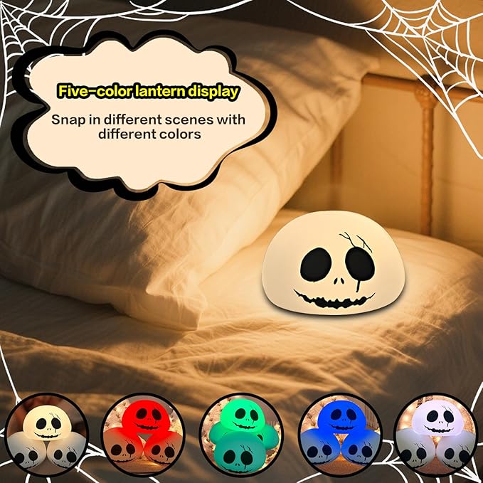 Cute Creative Christmas Skeleton Face Silicon Tap Light - Image 4