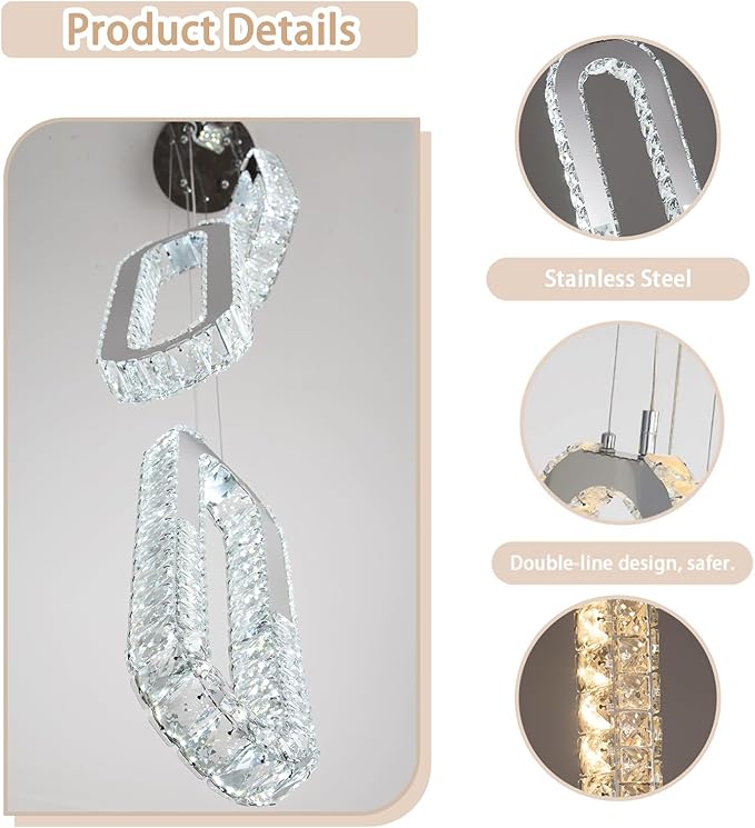 5-Lights Modern Crystal Chandelier - Image 6