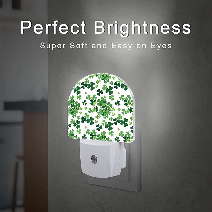 St Patrick's Day Shamrock Night Light Plug into Wall, 0.5w Energy Saving Sleep - Image 2