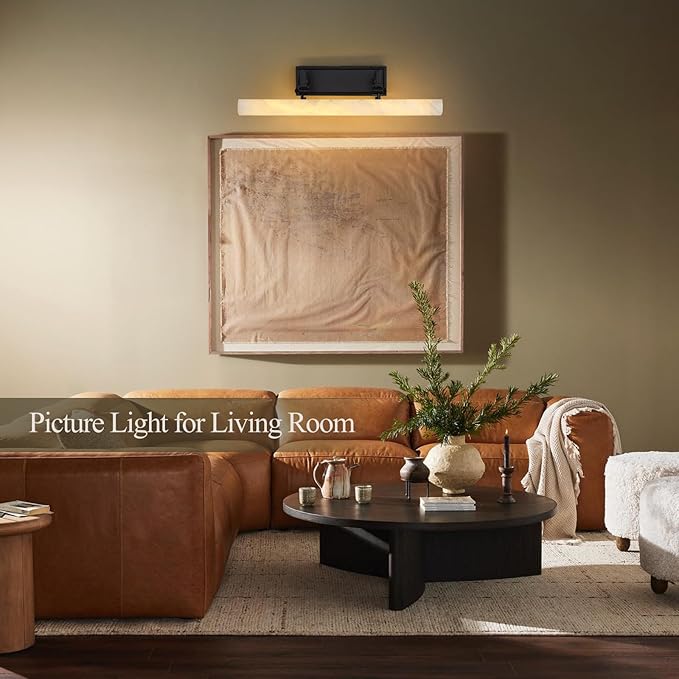 Alabaster Picture Lights for Wall, 20in Spanish Marble Picture Light Hardwired - Image 12