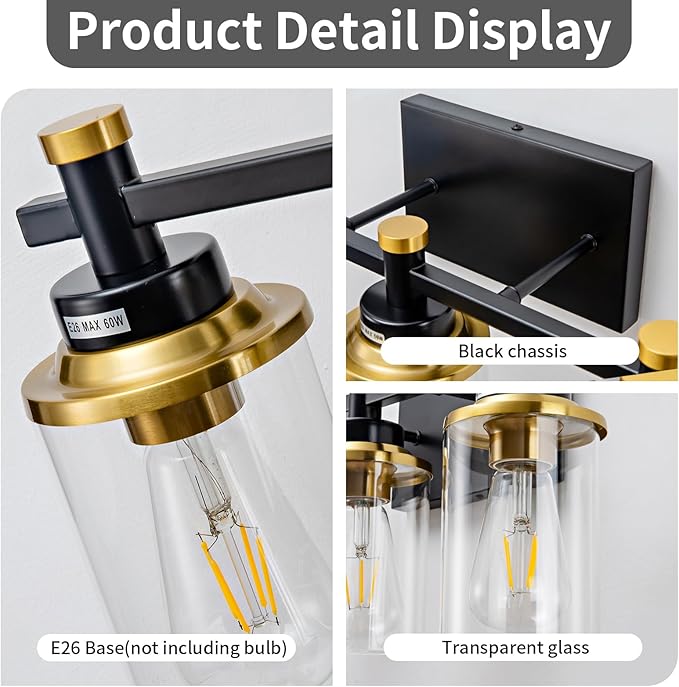 Modern Black & Gold Vanity Lights - Image 5