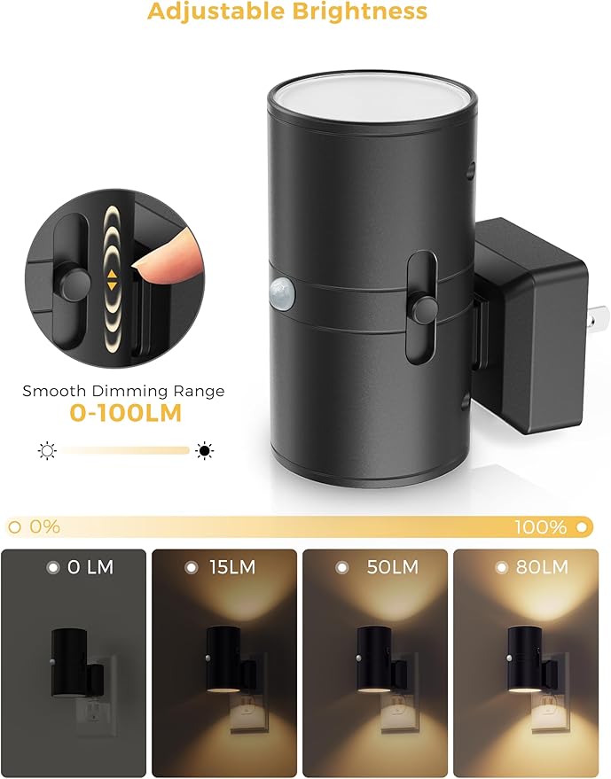 L LOHAS LED Motion Sensor Night Light Plug in, 2 Pack, Motion Activated Night - Image 4