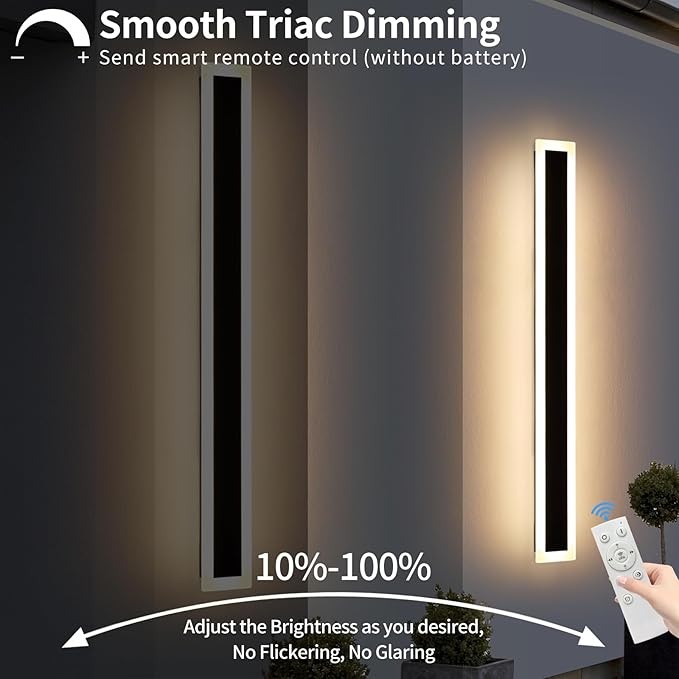 Upgrade Widened 2 Pack 57inch Long Modern Outdoor Wall Light, Dimmable - Image 4