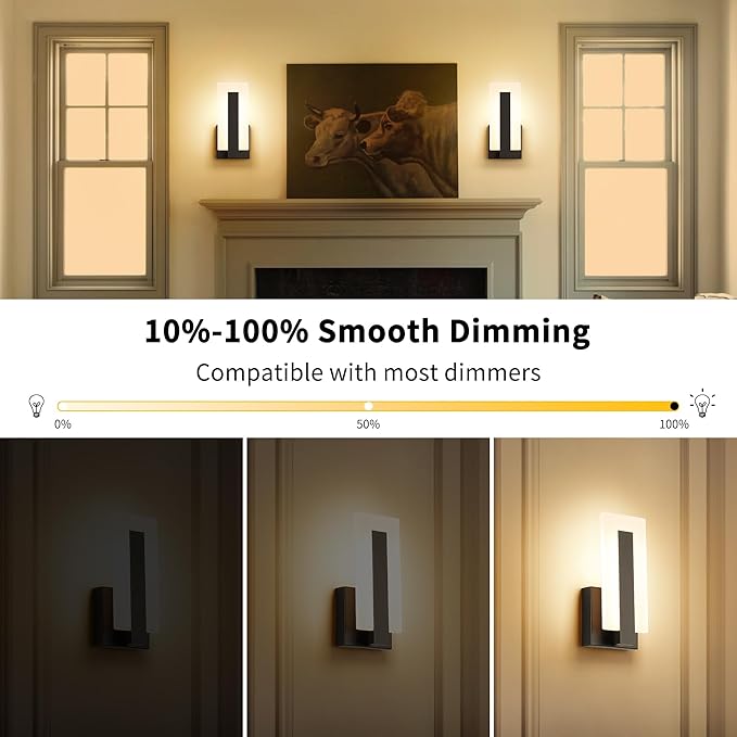 Joosenhouse Modern LED Wall Sconce Dimmable Wall Mounted Lamp Set of 2 - Image 2