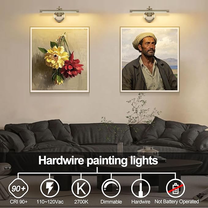 Antique Bronze Picture Light for Wall, Dimmable Painting Light, 16 Inch - Image 4
