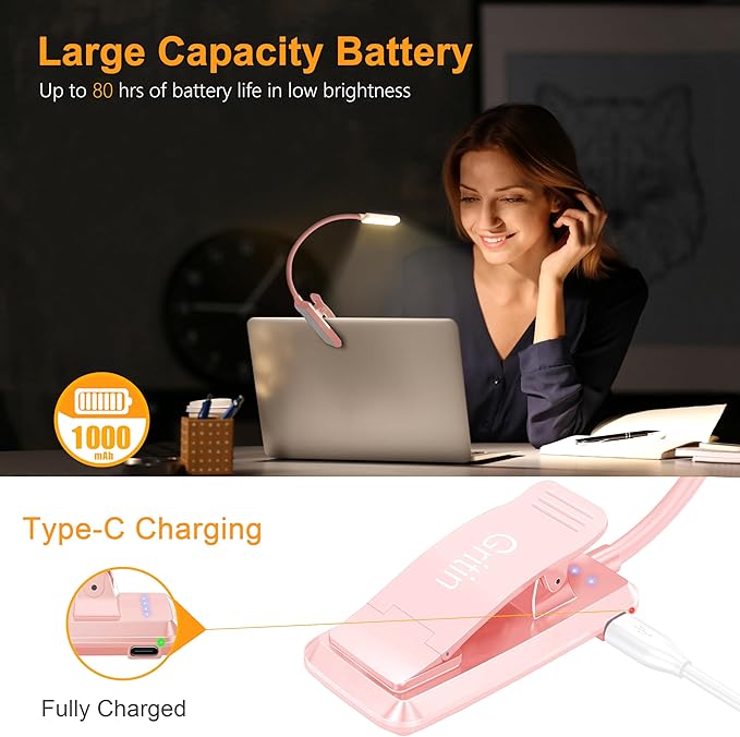 Gritin 9 LED Rechargeable Book Light - Image 4