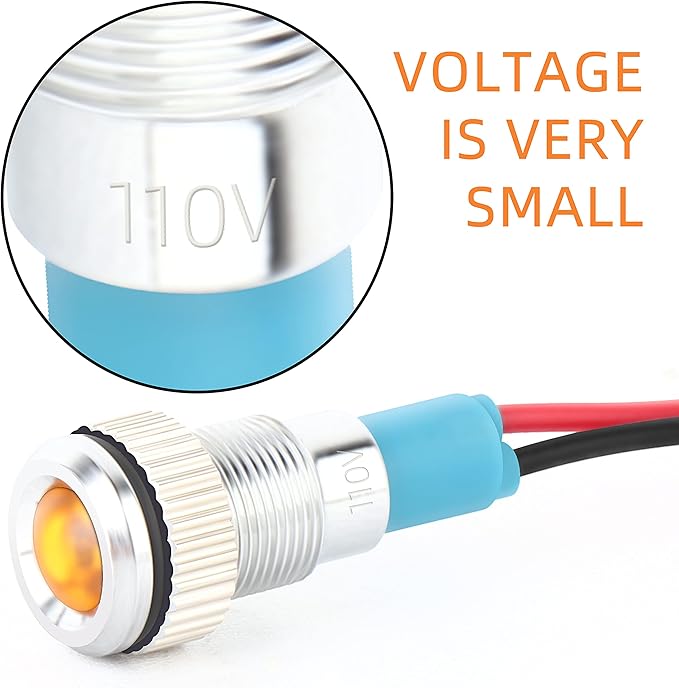 GASHER 12V/24V/110V 20mA Energy Saving Indicator Light Mounting Hole Size 6mm - Image 2