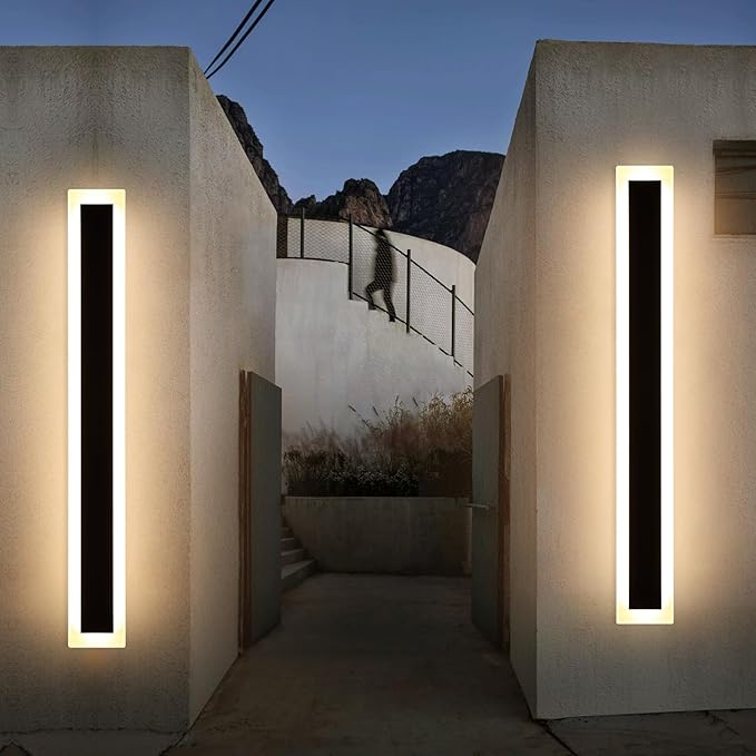 Upgrade Widened 2 Pack Modern Outdoor Wall Sconce, 47.2inch Dimmable Exterior - Image 8