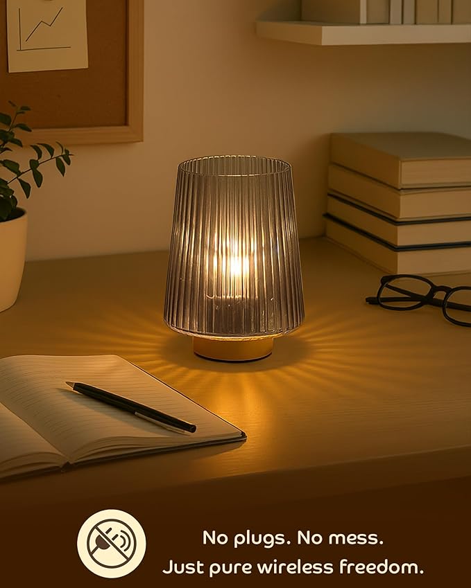 Battery Operated Lamp with Timer, Small Cozy Table Lamp - Image 5