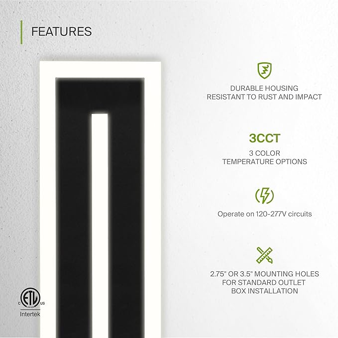 ASD LED 72" Long Wall Mount Light Fixture, Outdoor & Indoor Linear Sconce | 3CCT - Image 3