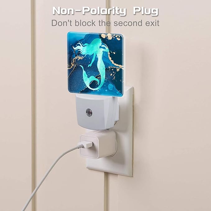 Watercolor Turquoise Mermaid Night Light - Image 3