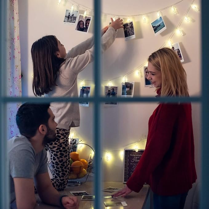 Dopheuor Photo Clip String Lights LED Fairy Clip String Lights Hanging Photo - Image 6