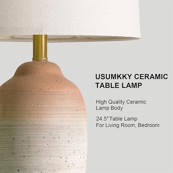24.5" Vintage Ceramic Table Lamp - Image 2