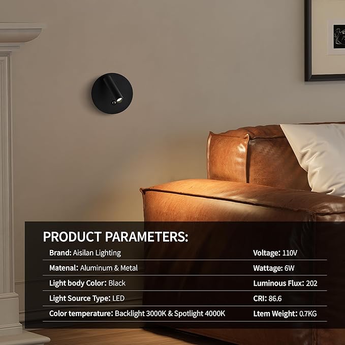 Aisilan 2-Pack Modern Wall Sconce - Image 3