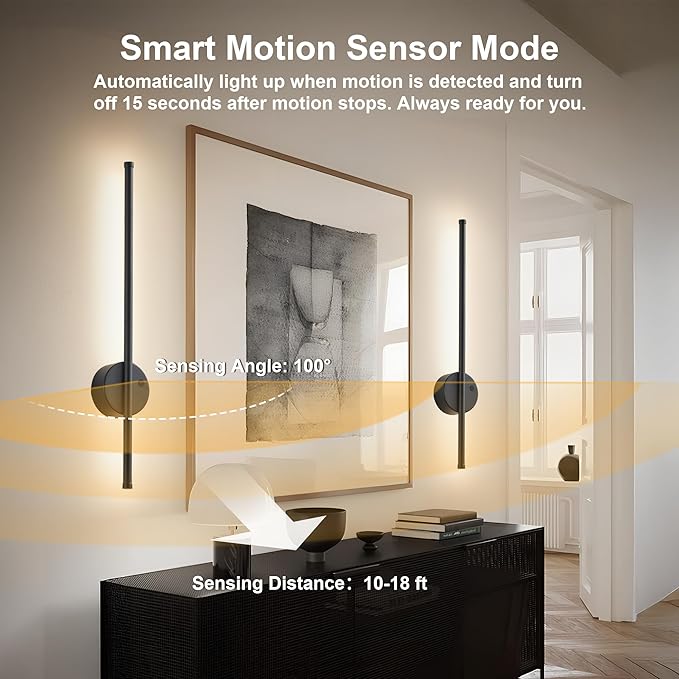 Motion Sensor Battery Operated Wall Sconce Set of Two - Image 4