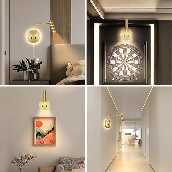 Gold Wall Mounted Reading Light, 3000K Flexible Headboard Reading Sconces - Image 4