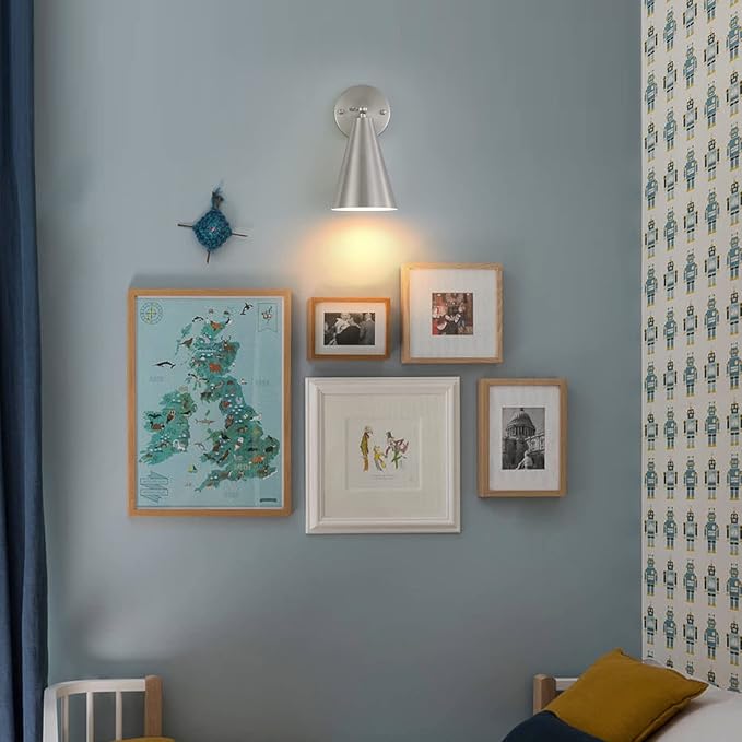 MWZ Brushed Nickel Wall Sconce Set of Two, Modern Sconces Wall Lighting Fixtures - Image 9