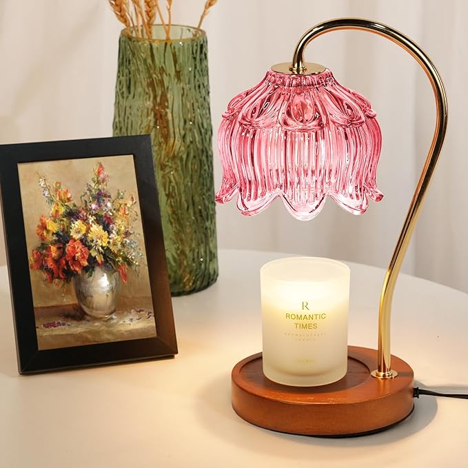 Pink Candle Warmer Lamp with Timer, Dimmable Candle Lamp Warmer, Birthday Gift - Image 2