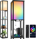 OUTON Floor Lamp with Shelves, LED Dimmable Floor Lamp with Remote & App Control by OUTON