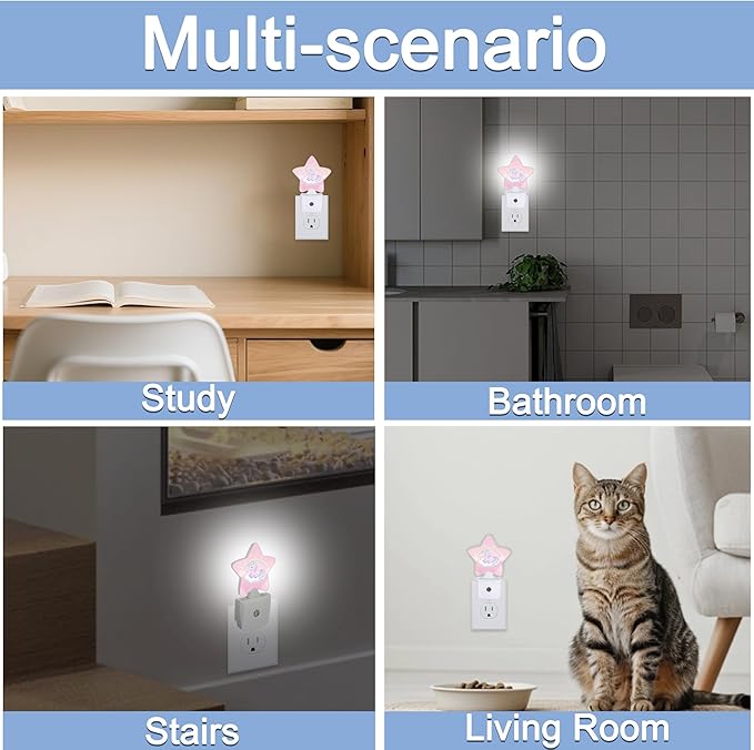 Rainbow Unicorn Dusk to Dawn Star Night Light, Cute Pink Sky Smart Sensor - Image 7