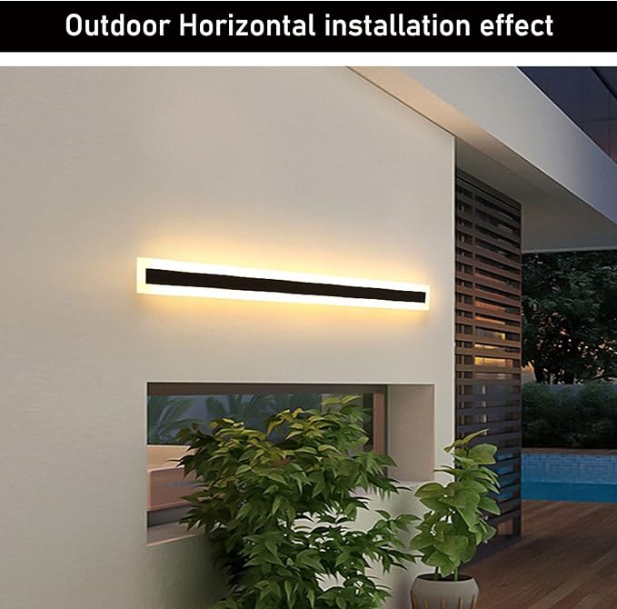2Pack-79inch Long Outdoor Modern LED Wall Light, 65W Waterproof IP65 Warm White - Image 3