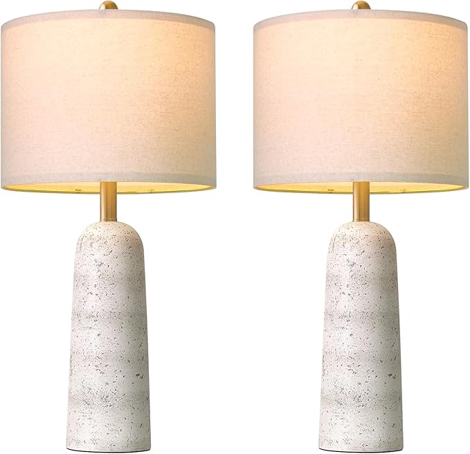 BOBOMOMO 27.25" Modern Table Lamp Set of 2, Lamps - Image 2