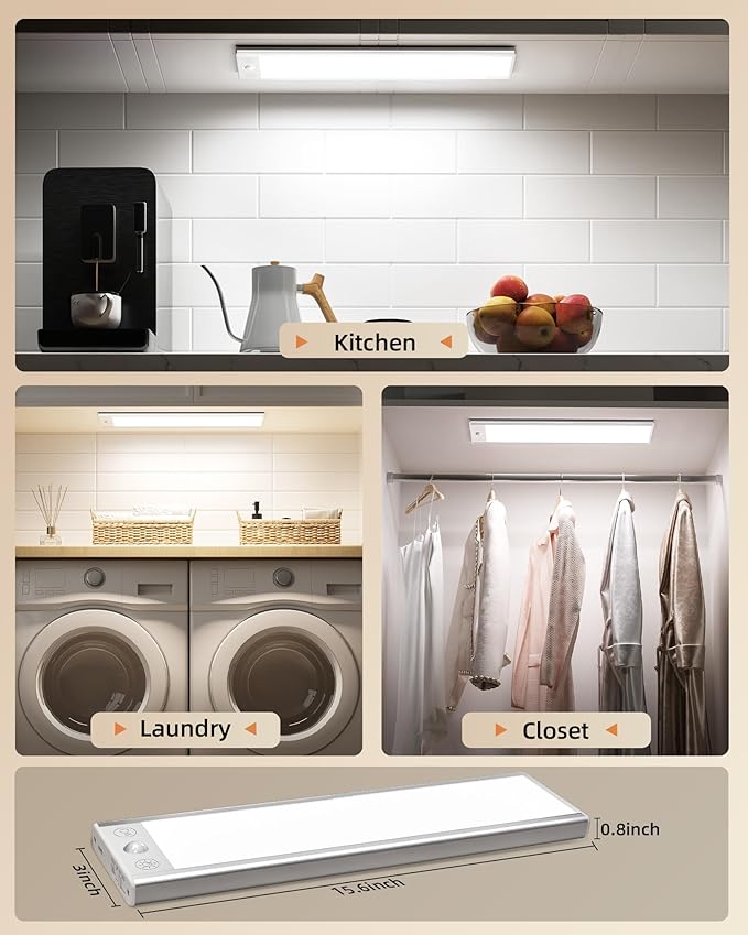 EZVALO 250LM Super Bright Under Cabinet Lighting Wireless, 8000mAh Rechargeable - Image 8