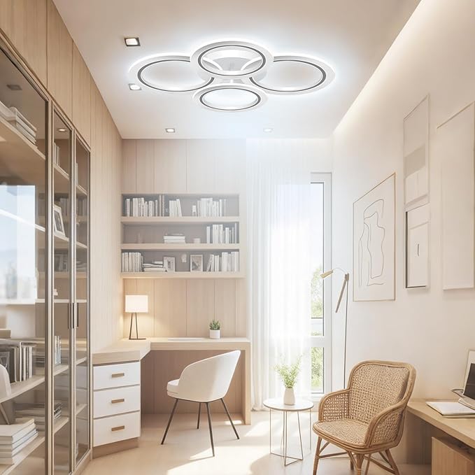 Modern LED Ceiling Light, 3 Color Temps, Adjustable Brightness, Remote & APP - Image 5