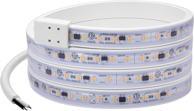 Maxxima 60 in. Hardwired LED Under Cabinet Strip Light, 2300 Lumens, 3000K Warm by MaxximaLEDLighting