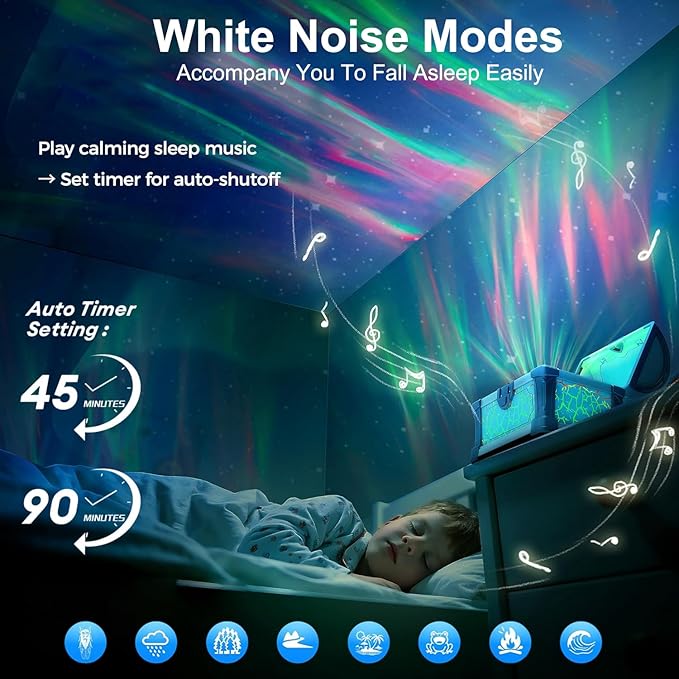 Treasure Box Northern Lights Projector, Galaxy Aurora Night Light Projector - Image 4
