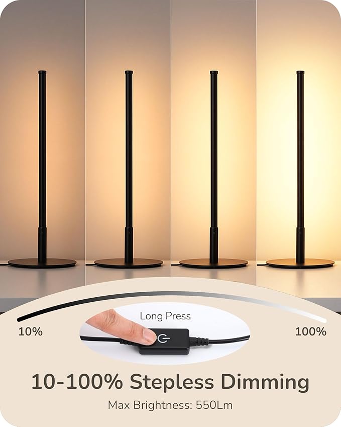 EDISHINE Upgraded LED Table Lamp Set of 2, Stepless Dimmable Bedside Lamps - Image 4