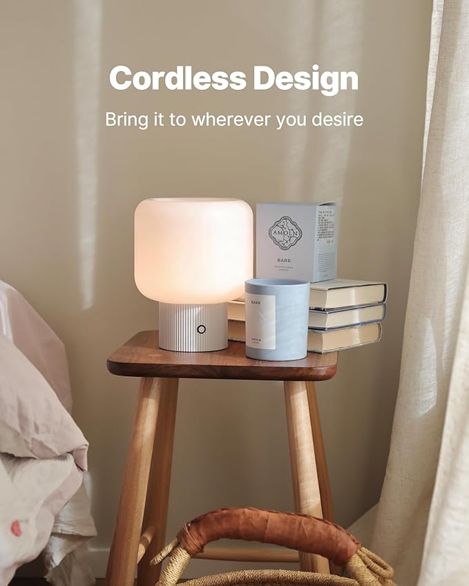 Halo Mushroom Lamp, 5W Cute Cordless Rechargeable Table Lamp - Image 4