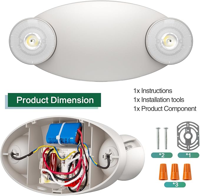 24 Packs Emergency Lights for Business, Hard Wired, LED Emergency Lights - Image 3