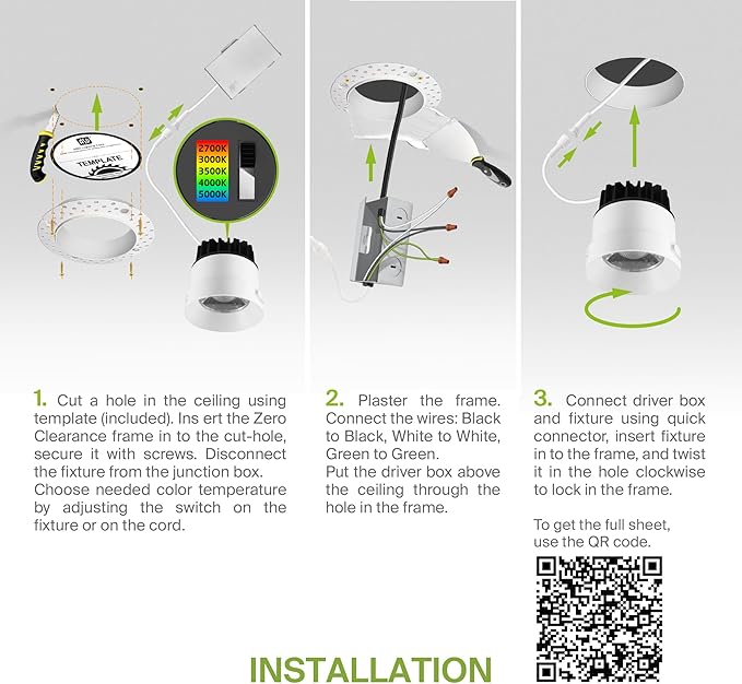 ASD Trimless 1 Inch Recessed LED Lights, 7W 120V Triac Round Commercial - Image 8