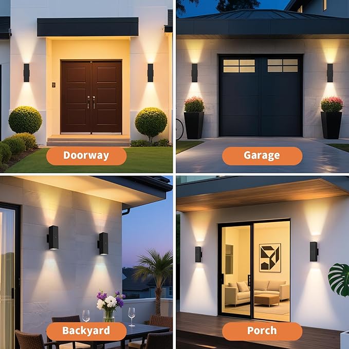 Dusk to Dawn Outdoor Lighting, LED Square Up and Down Outdoor Sconce Lights - Image 7