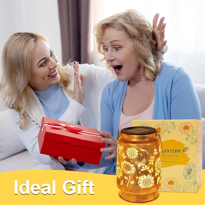 2 Pack Sunflower Solar Lanterns Garden Decor, Christmas Gifts - Image 6