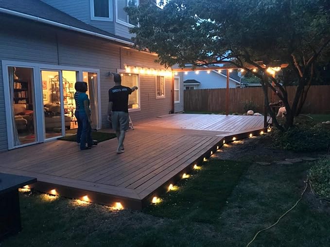 FVTLED Pack of 30 Warm White Low Voltage LED Deck Lights kit Φ1.38 Outdoor - Image 9