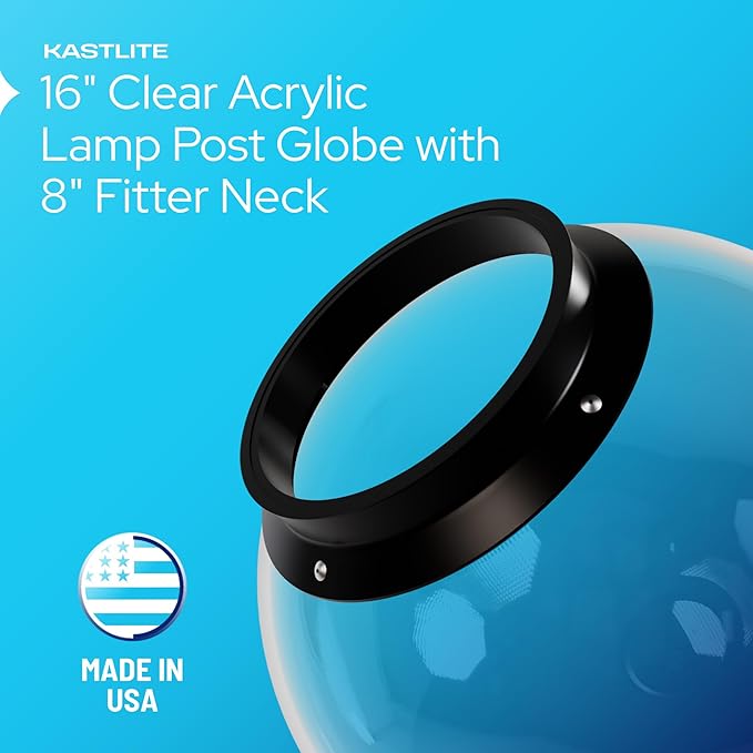 KastLite 16" Clear Acrylic Lamp Post Globe | Smooth Textured - Image 6