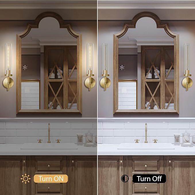Antique Gold Wall Sconce 19.48" Modern Luxe Wall Lighting - Image 5