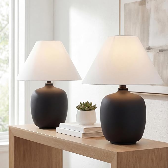 JONATHAN Y JYL5600A-SET2 Delphi 18.25" Minimalist Scandinavian Resin/Iron LED by JONATHANY