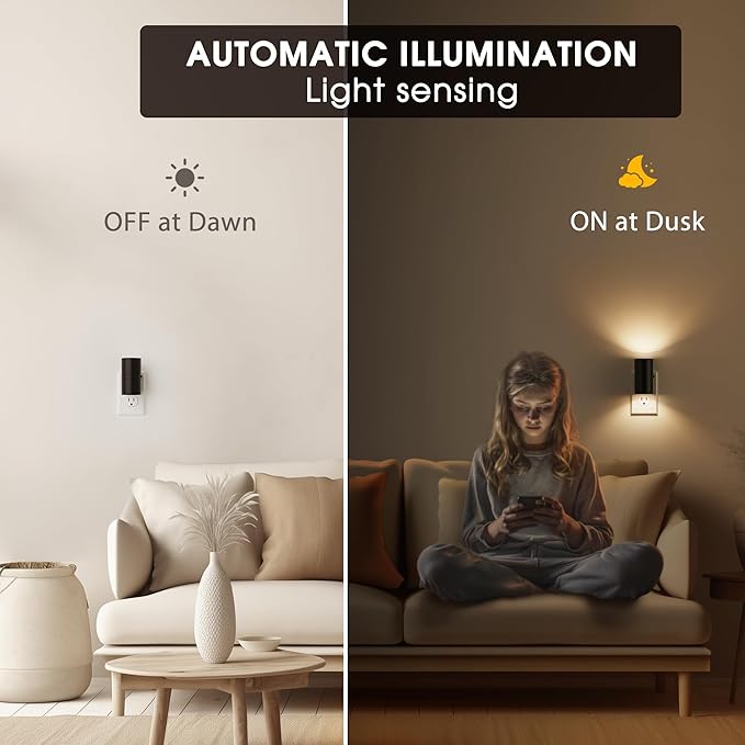 Briignite Night Lights Plug into Wall, Modern LED Night Light Plug in, Dusk to - Image 2