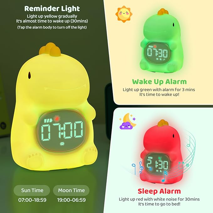 Dinosaurs Alarm Clock with Night Light - Image 3