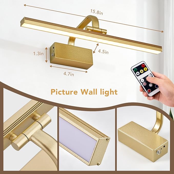Picture Light, Picture Lights for Wall Cordless, Battery Wall Lights for - Image 6