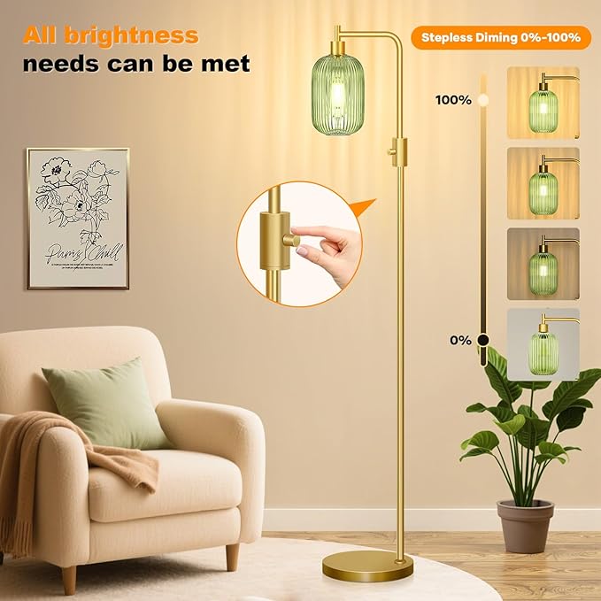 【Upgraded】 Dimmable Glass Floor Lamp - Image 4