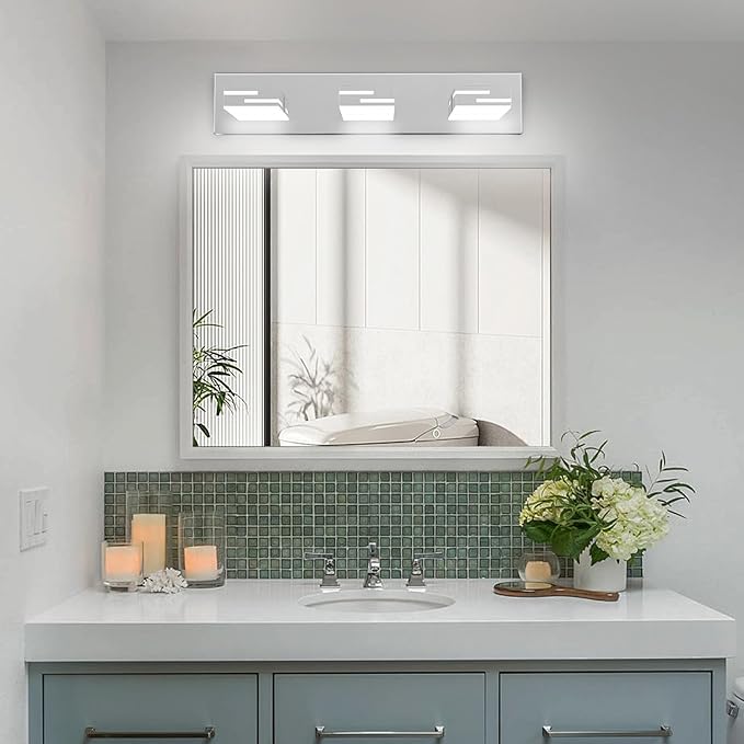 LED Modern Bathroom Vanity Light Fixtures, 3-Light 22-inch Dimmable Chrome - Image 7