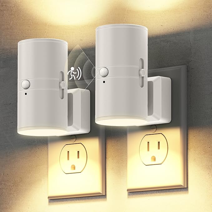 Briignite Motion Sensor Night Light, Motion Activated Plug in Night Lights by WelcometoBriigniteenjoyyourshopping