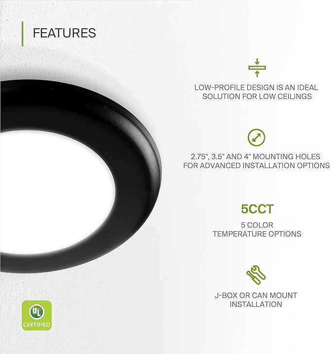 ASD 12 Pack LED Disk Lights 4 Inch, 10W 5CCT 2700K-5000K 685LM CRI90+, Dimmable - Image 3