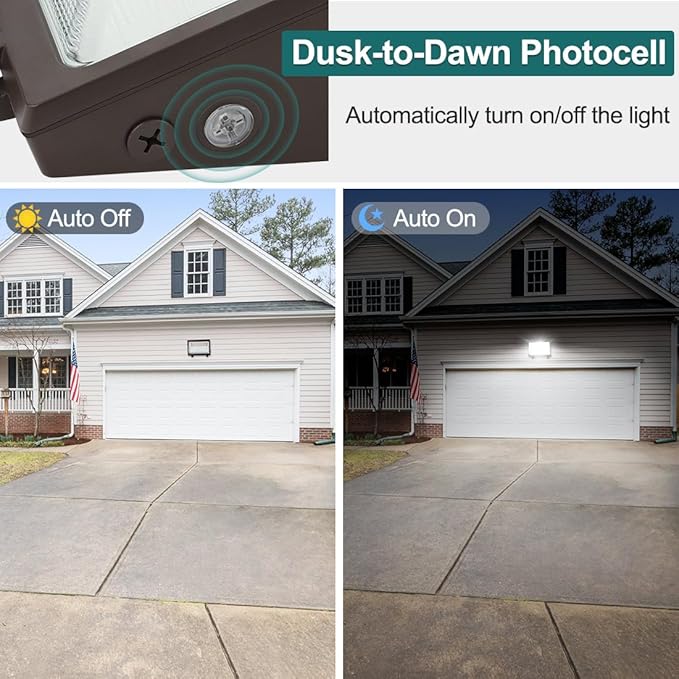 kadision LED Wall Pack with Dusk-to-Dawn Photocell, 120W/100W/80W Adjustable - Image 4