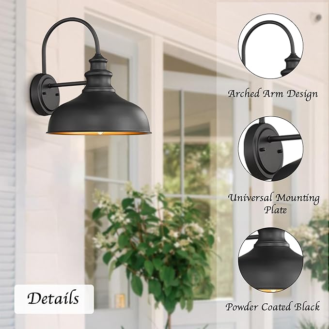 Bestshared Outdoor Barn Lights, 4 Pack Outdoor Wall Sconce, Weather Resistant - Image 5