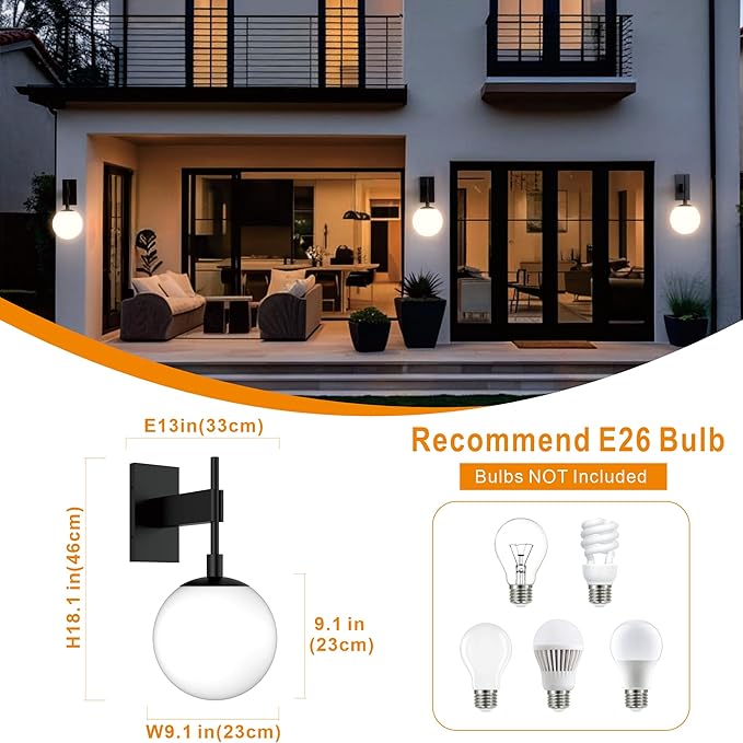 Hyunbae Outdoor Wall Sconce, 18.9" Large Size Wall Light, Exterior Light - Image 5